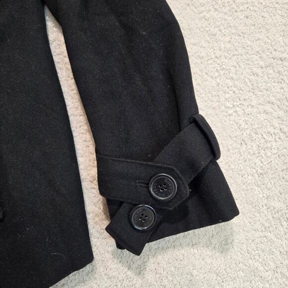 G by Guess Removable Fur Trimmed Pea Coat Size M Wool Blend Double Breasted - Picture 4 of 11